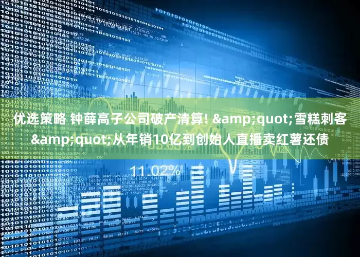 优选策略 钟薛高子公司破产清算! &quot;雪糕刺客&quot;从年销10亿到创始人直播卖红薯还债